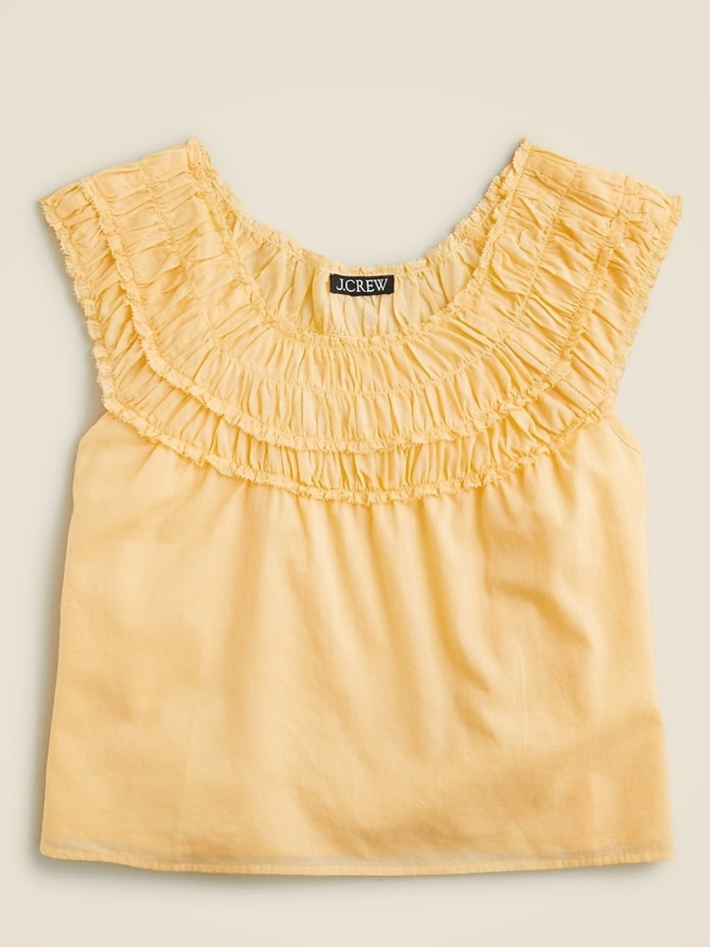 J.Crew Rosalie Top in Banana Cream Cotton Voile | XXL | EUC